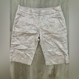 Marciano by GUESS Light Pink and Silver Floral Sparkly Capris Size 2 Y2K